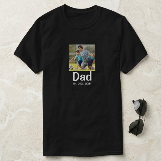 Dad Established Schrift Foto T-Shirt