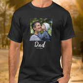 Dad Established Schrift Foto T-Shirt