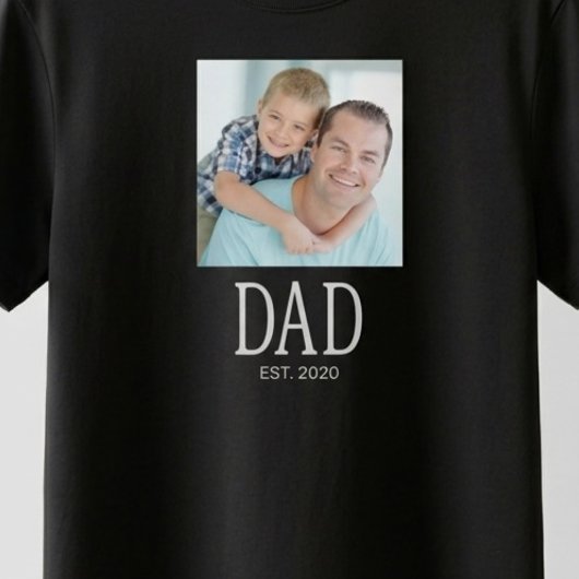 Dad Established Schrift Foto  T-Shirt