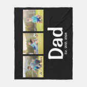 Dad Established Schrift Schwarz 3 Foto  Fleecedecke (Vorderseite)