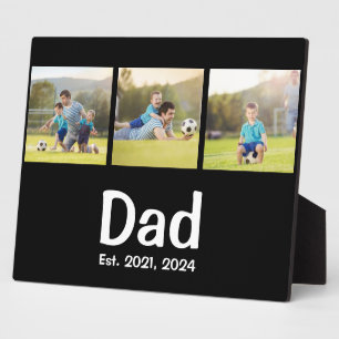 Dad Established Schrift Schwarz 3 Foto Fotoplatte