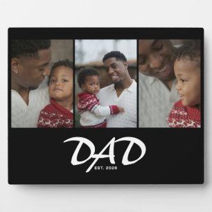 Dad Established Schrift Schwarz 3 Foto Fotoplatte