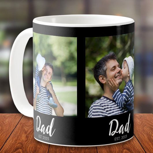 Dad Established Schrift Schwarz 3 Foto Kaffeetasse