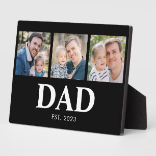 Dad Established Schrift Schwarz 3 Foto Vater Fotoplatte