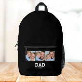 Dad Established Script Black 3 Photo Bedruckter Rucksack