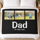 Dad Established Script Black 3 Photo  Fleecedecke