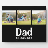 Dad Established Script Black 3 Photo Fotoplatte (Vorderseite)