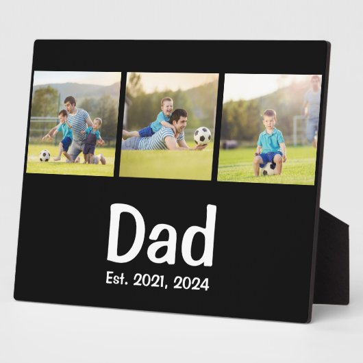 Dad Established Script Black 3 Photo Fotoplatte (Seite)