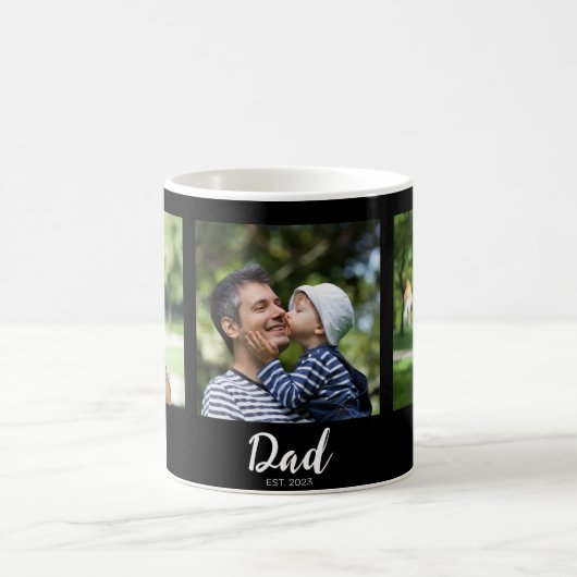 Dad Established Script Black 3 Photo Kaffeetasse (Mittel)