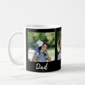 Dad Established Script Black 3 Photo Kaffeetasse (Links)