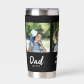 Dad Established Script Black 3 Photo Thermobecher (Vorderseite)