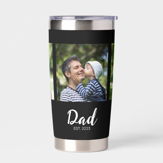 Dad Established Script Black 3 Photo Thermobecher (Links)