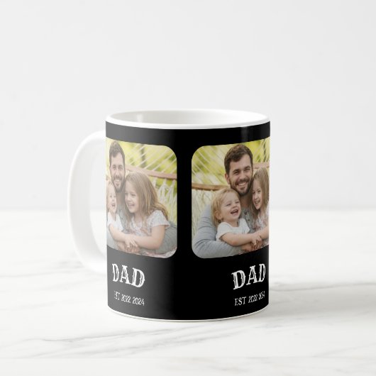 Dad Established Script Photo Kaffeetasse (Vorderseite Links)
