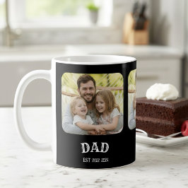Dad Established Script Photo Kaffeetasse