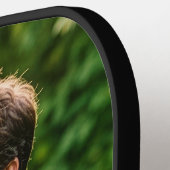 Dad Established Simple Black Typography Pickleball Schläger (Linke Seite)