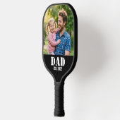 Dad Established Simple Black Typography Pickleball Schläger (Links)