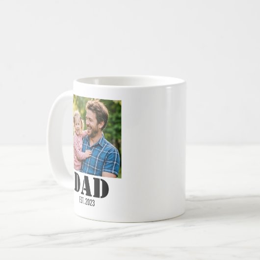 Dad Established Simple Bold Black Font Kaffeetasse (Vorderseite Links)
