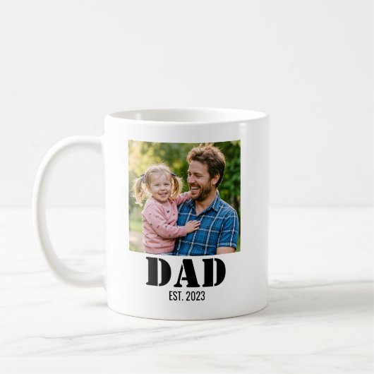 Dad Established Simple Bold Black Font Kaffeetasse (Links)