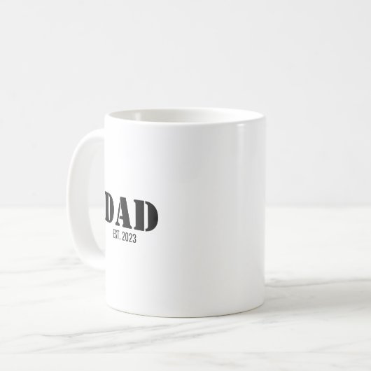 Dad Established Simple Bold Black Font Kaffeetasse (Vorderseite Links)
