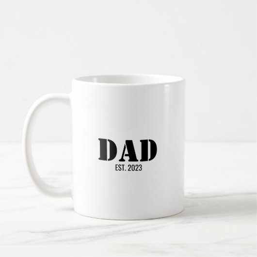 Dad Established Simple Bold Black Font Kaffeetasse (Links)