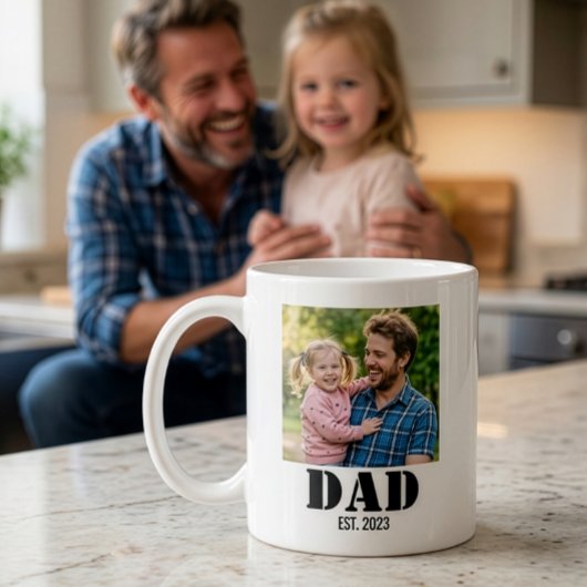 Dad Established Simple Bold Black Font Kaffeetasse