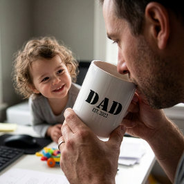 Dad Established Simple Bold Black Font Kaffeetasse