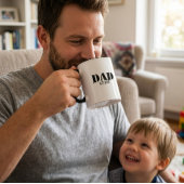 Dad Established Simple Bold Black Font Tasse