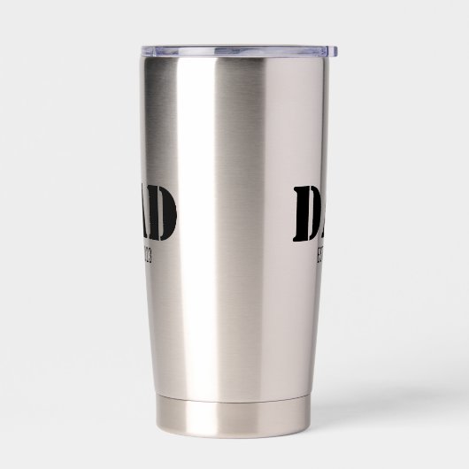 Dad Established Simple Bold Black Font Thermobecher (Links)