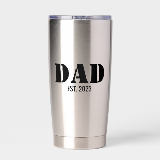 Dad Established Simple Bold Black Font Thermobecher (Rückseite)