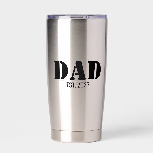 Dad Established Simple Bold Black Font Thermobecher (Vorderseite)