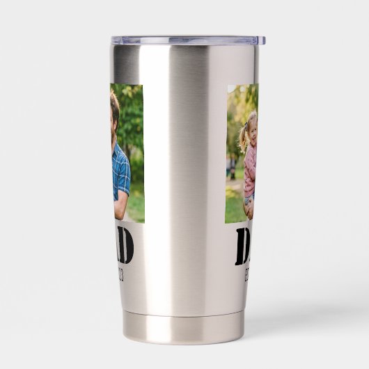 Dad Established Simple Bold Black Font Thermobecher (Links)