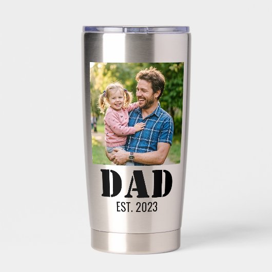 Dad Established Simple Bold Black Font Thermobecher (Rückseite)