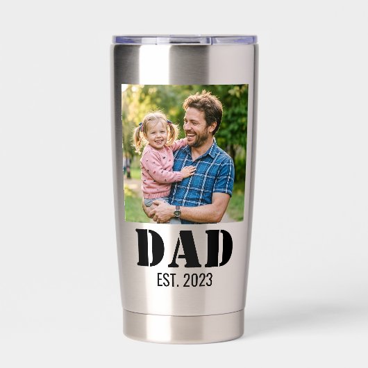 Dad Established Simple Bold Black Font Thermobecher (Vorderseite)