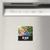 Dad Established Simple Bold White Text and Photo Magnet (In Situ (Geschirrspüler))