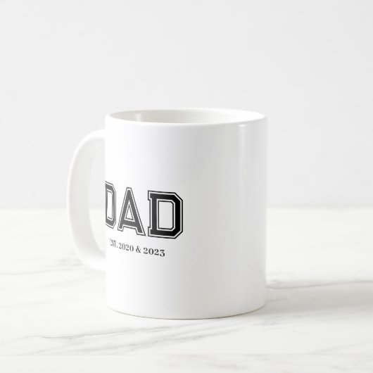 Dad Established Simple Modern College Typography Kaffeetasse (Vorderseite Links)