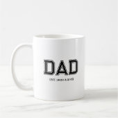 Dad Established Simple Modern College Typography Kaffeetasse (Links)