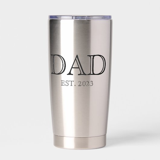 Dad Established Simple Modern Father  Thermobecher (Rückseite)
