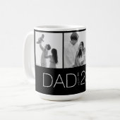 Dad Established Three-Photo Modern Design Kaffeetasse (Vorderseite Links)