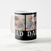 Dad Established Typography Black 3 Foto Kaffeetasse (Vorderseite Links)