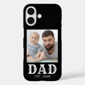Dad Established Typography Foto Schwarz Case-Mate iPhone Hülle (Rückseite)
