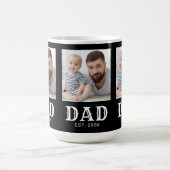 Dad Established Typography Schwarz 3 Foto Kaffeetasse (Mittel)