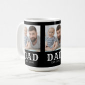 Dad Established Typography Schwarz 3 Foto Kaffeetasse (Vorderseite Links)