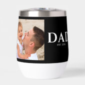 Dad Established Typography Schwarzes Foto (Vorderseite)