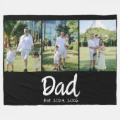 Dad Established weiße Schrift 3 Foto Fleecedecke (Vorderseite (Horizontal))