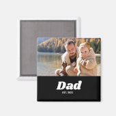 Dad Established White Typography Magnet (Vorderseite/Rückseite)