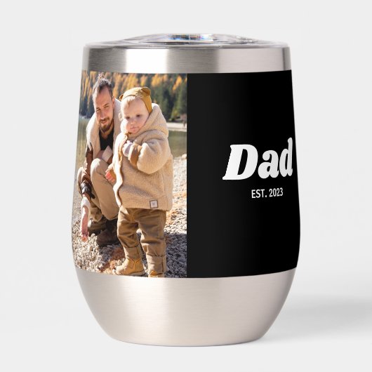 Dad Established White Typography Photo (Vorderseite)