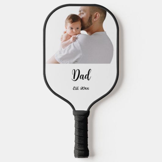 Dad Established Year Black Modern Script  Pickleball Schläger (Vorderseite)