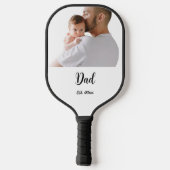 Dad Established Year Black Modern Script  Pickleball Schläger (Rückseite)
