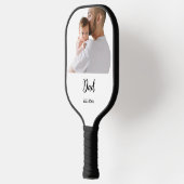 Dad Established Year Black Modern Script  Pickleball Schläger (Links)
