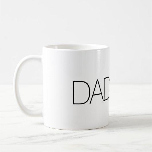 Dad Established Year Modern Script Design Kaffeetasse (Links)